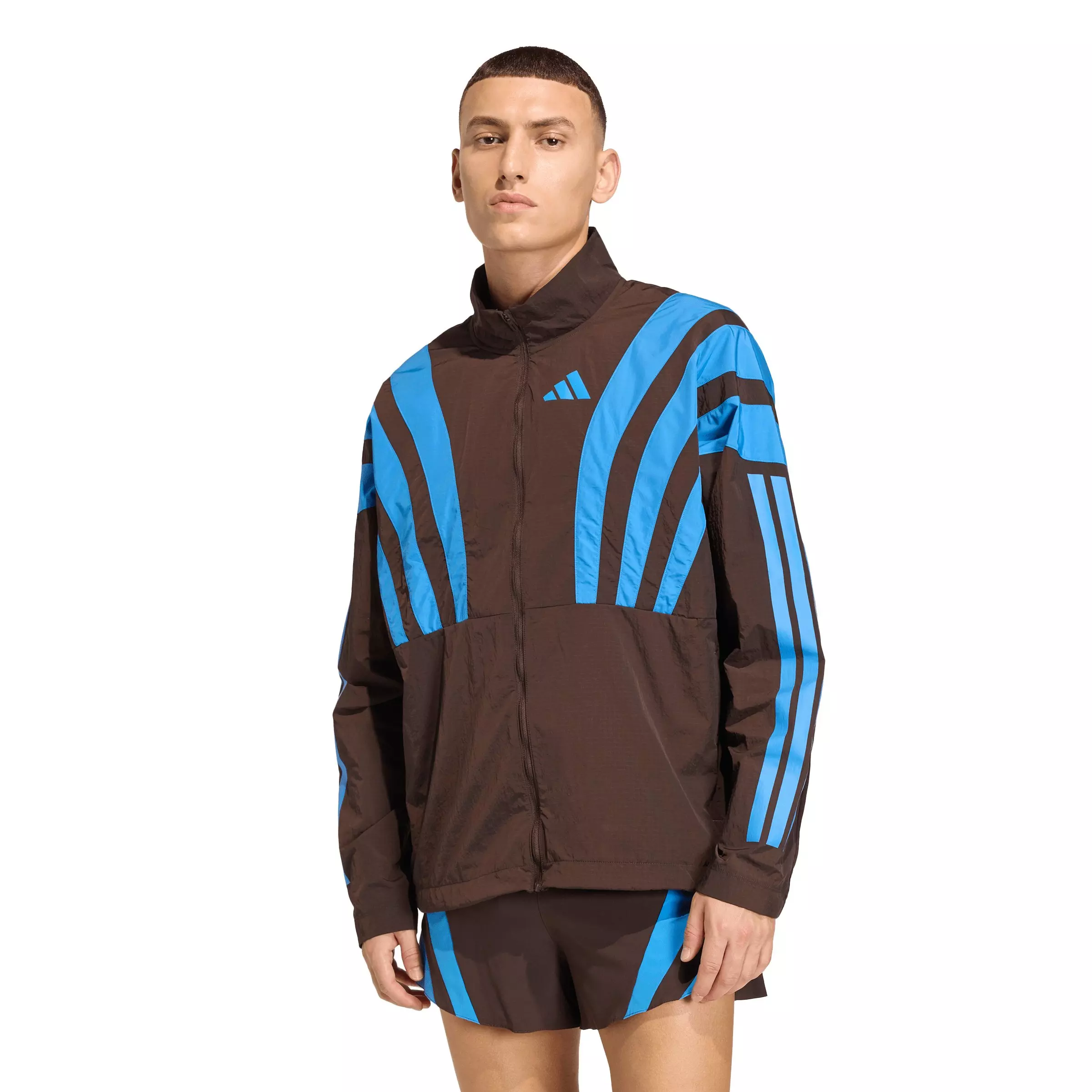 adidas Men's Adizero Archive Running Jacket - Coffee